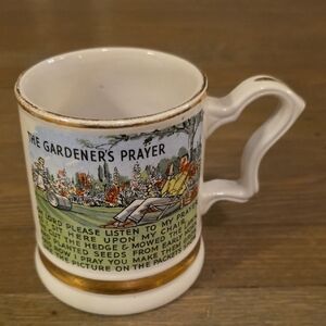Vintage Gardener's Prayer Mug with 22ct Gold Trim: Prince William Ware